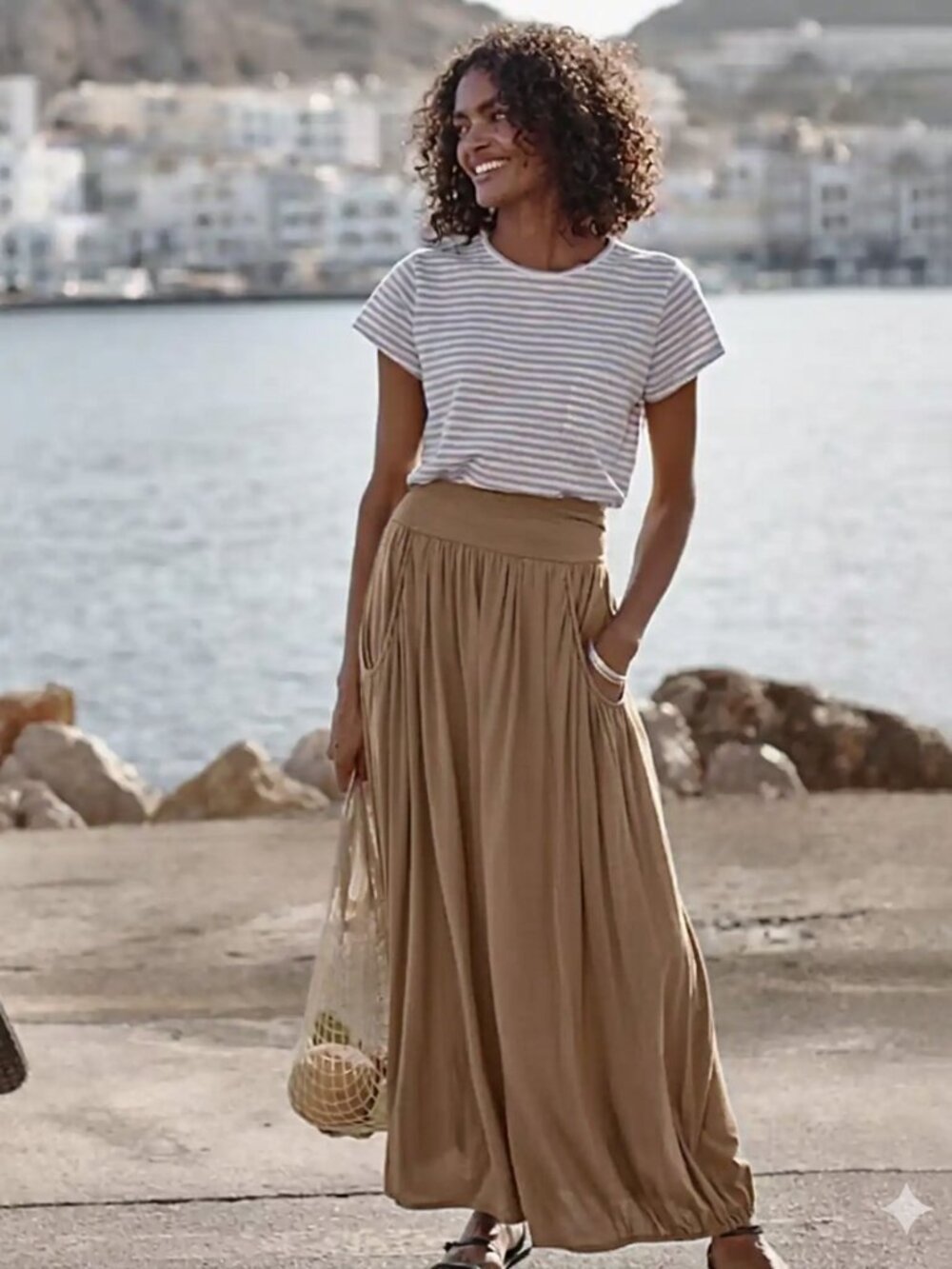 Garnet Hill Favorite Knit Maxi Skirt - Taupe